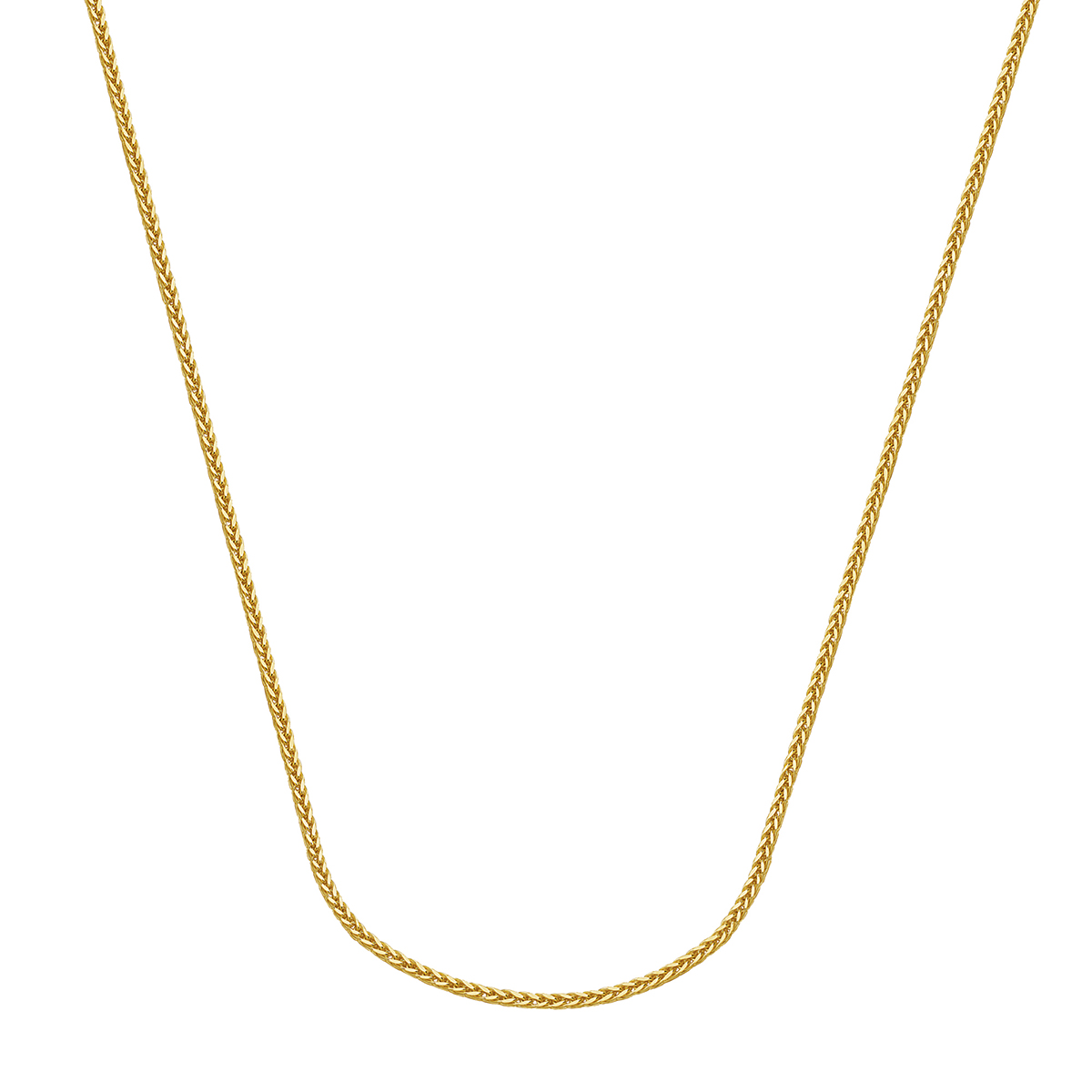 Yellow Gold 2.2 mm Hollow Square Wheat Chain, 24