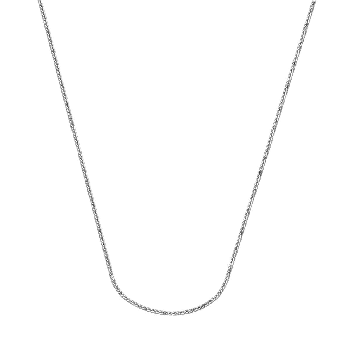 White Gold 1.5 mm Hollow Square Wheat Chain, 16