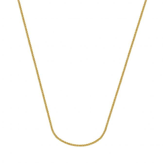 Yellow Gold 1.5 mm Hollow Square Wheat Chain, 20"