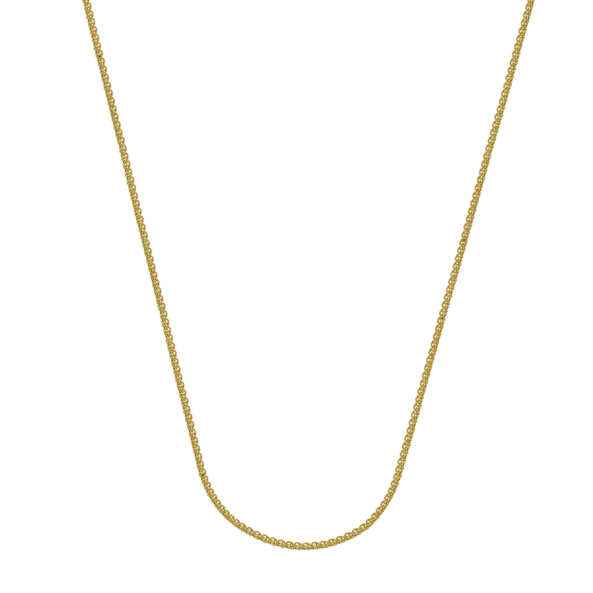 14K Yellow Gold 1.05 mm Round Wheat Chain, 18