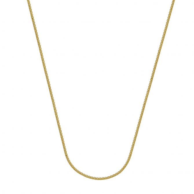 14K Yellow Gold 1.05 mm Round Wheat Chain, 18"