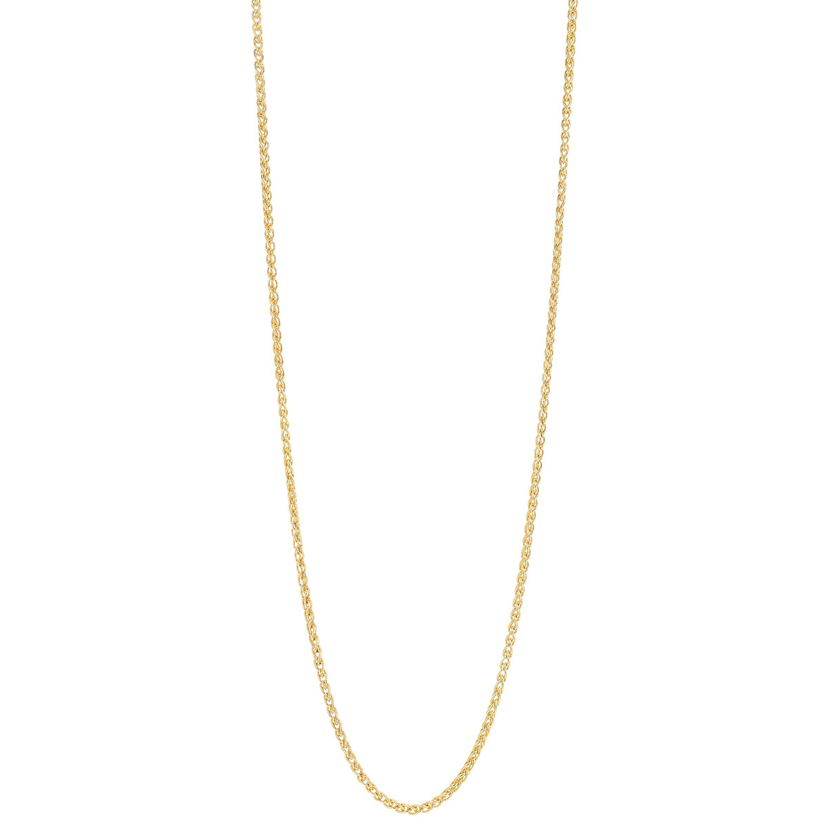 Yellow Gold 1.25 mm Round Wheat Chain, 18