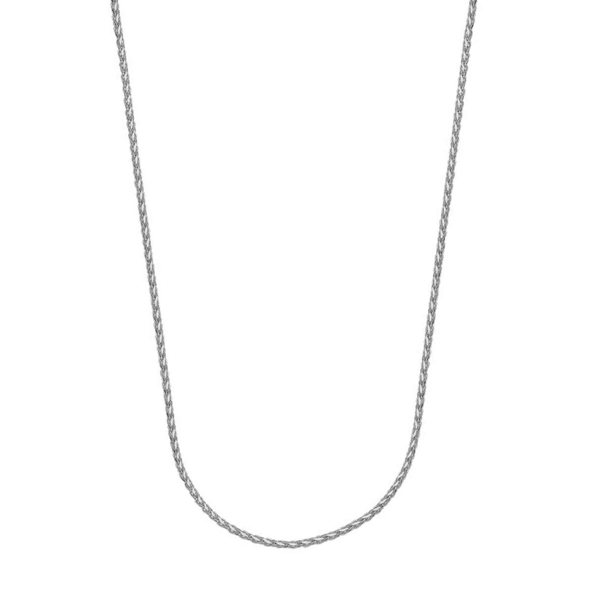 White Gold .85 mm Diamond-Cut Wheat Chain, 16