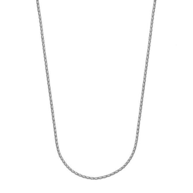 White Gold .85 mm Diamond-Cut Wheat Chain, 16"