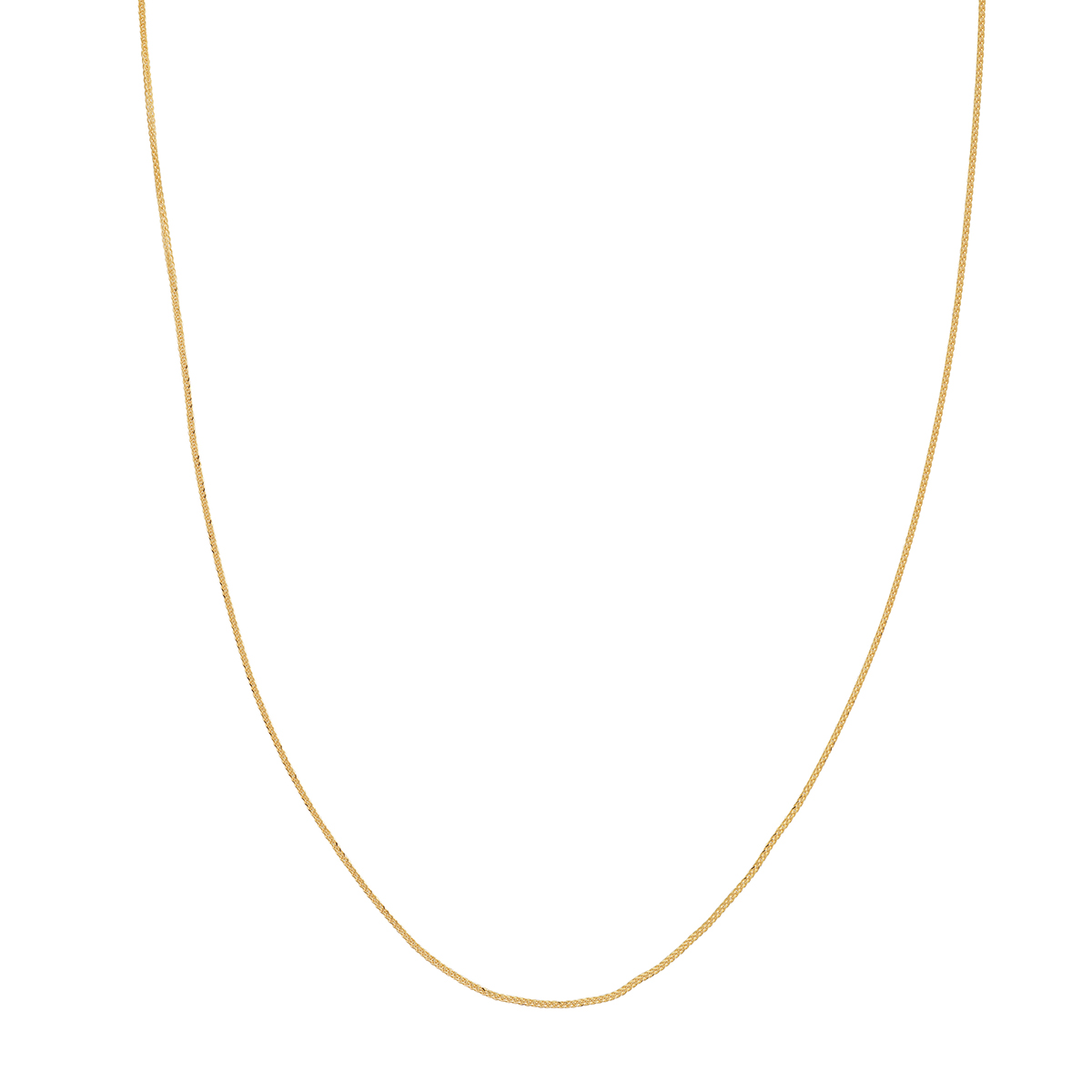 14K Yellow Gold .85 mm Square Wheat Chain, 22