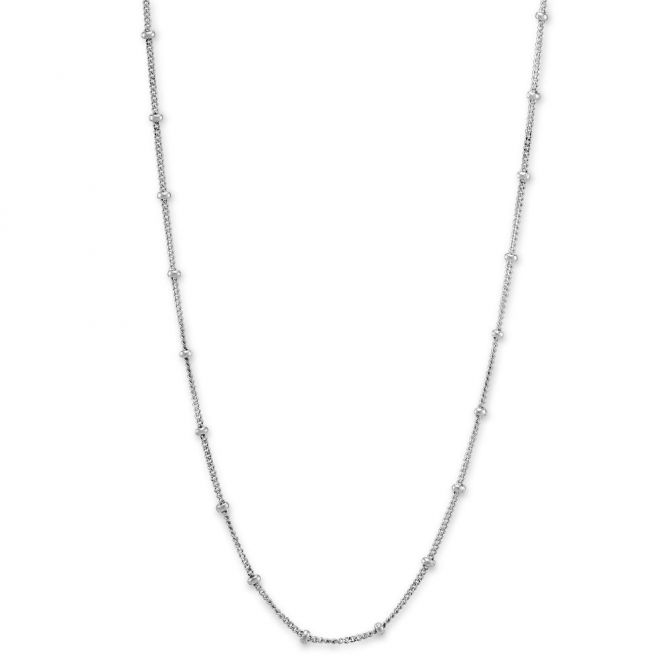 White Gold Station Chain, 18"