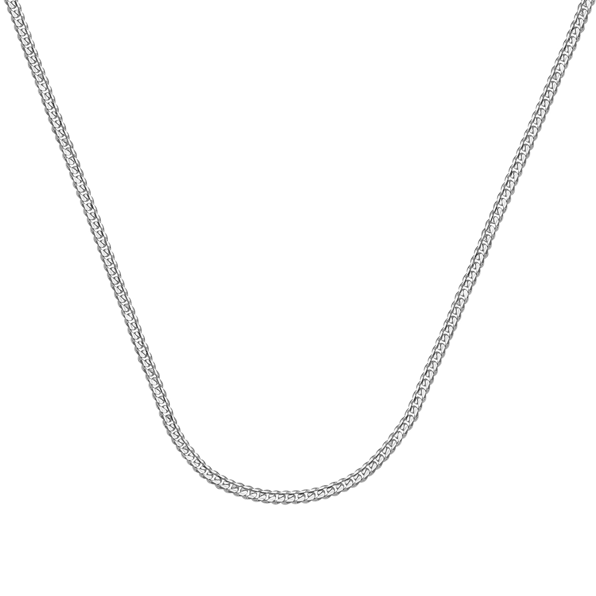 14K White Gold 1.05 mm Curb Chain, 24