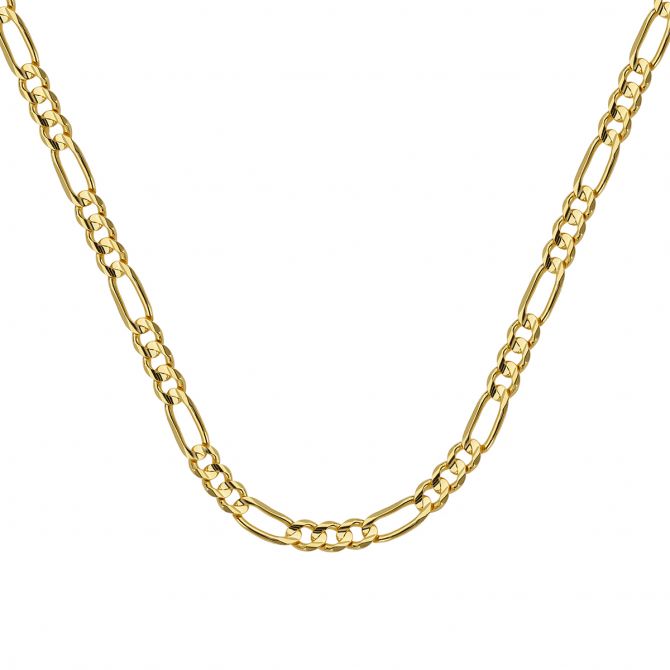 Yellow Gold 4.75 mm Figaro Chain, 24"