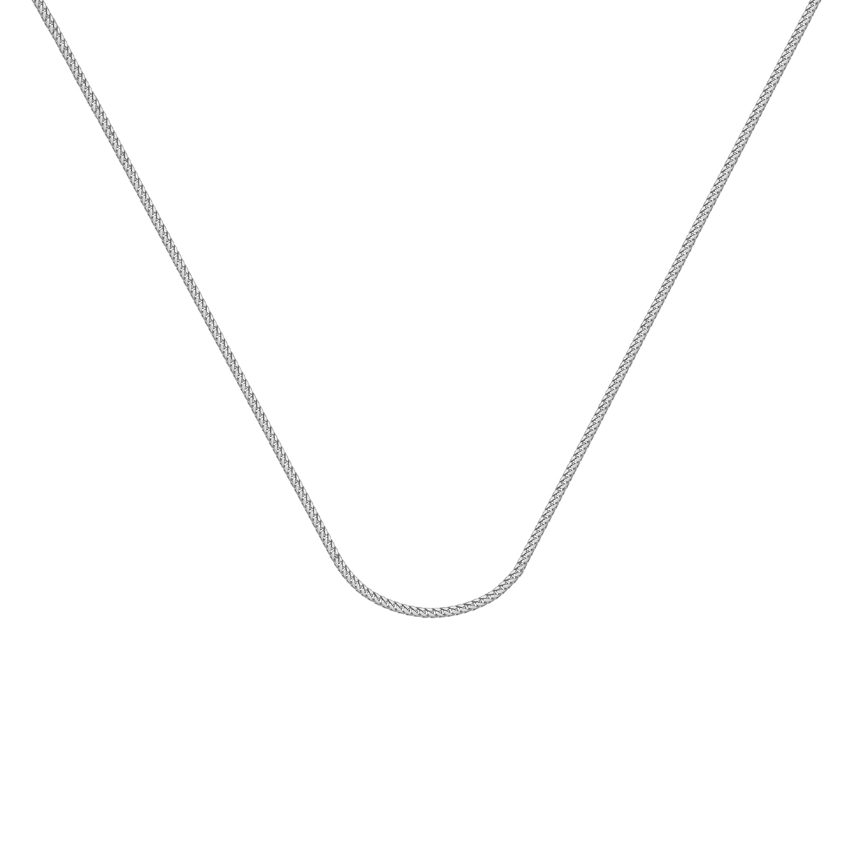 14K White Gold 1.1 mm Franco Chain, 18