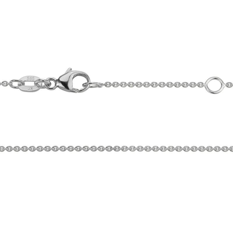White Gold 1.2 mm Cable Chain, 20