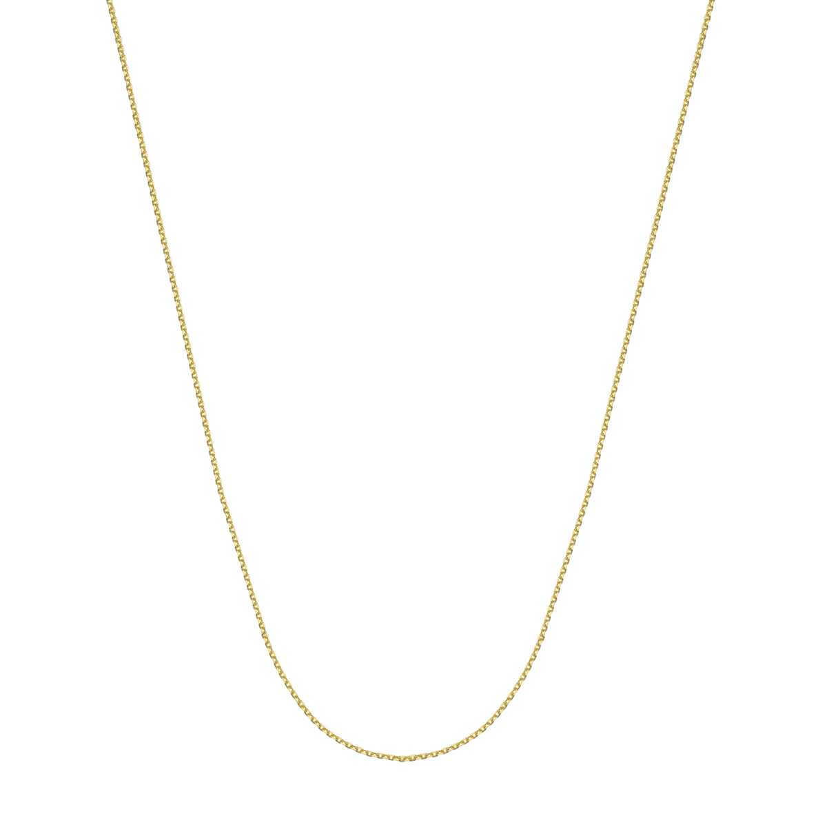 14K Yellow Gold 0.8 mm Diamond-Cut Cable Chain, 18