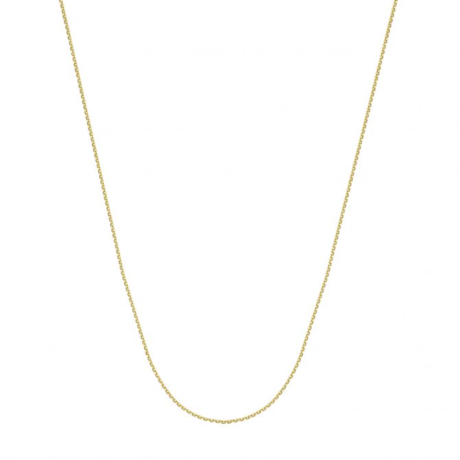 14K Yellow Gold 0.8 mm Diamond-Cut Cable Chain, 18"