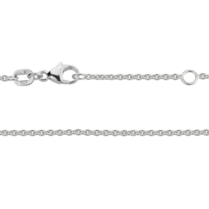 White Gold 1.5 mm Cable Chain, 18