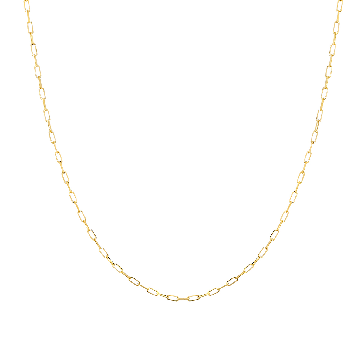 14K Yellow Gold 2 mm Oval Link Chain, 18