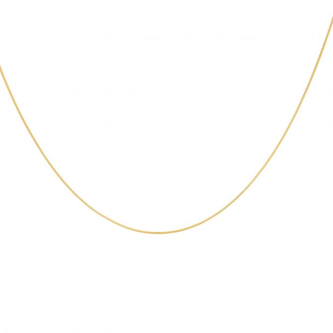 Yellow Gold 1.4 mm Diamond-Cut Beaded Adjustable Chain, 22"