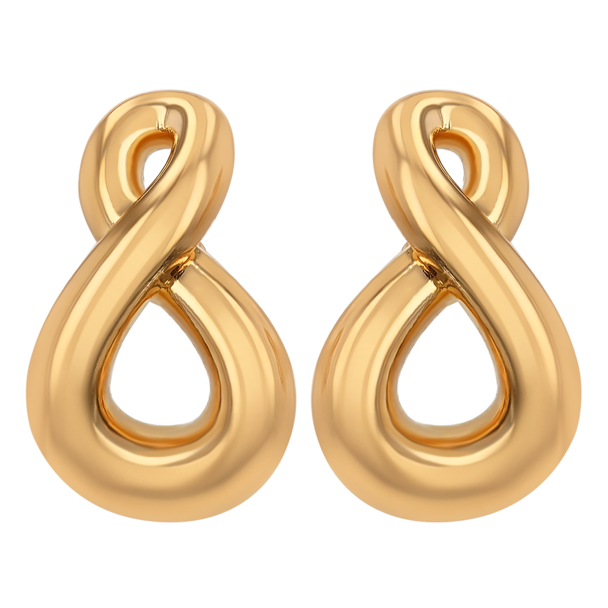 Yellow Gold Mini Infinity Loop Stud Earrings
