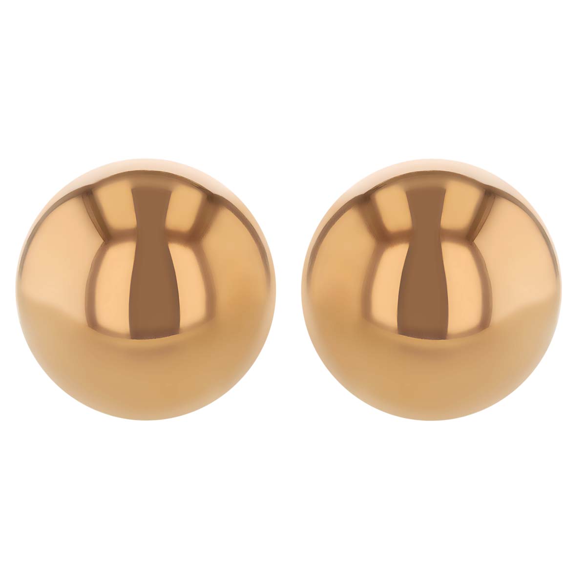 Rose Gold Ball Stud Earrings, 8 mm