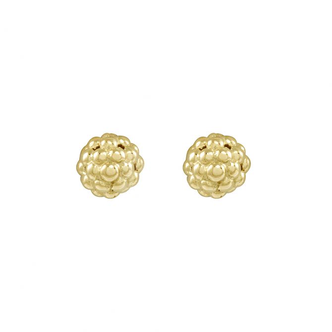 LAGOS 18K Yellow Gold Caviar 6mm Lattice Ball Stud Earrings