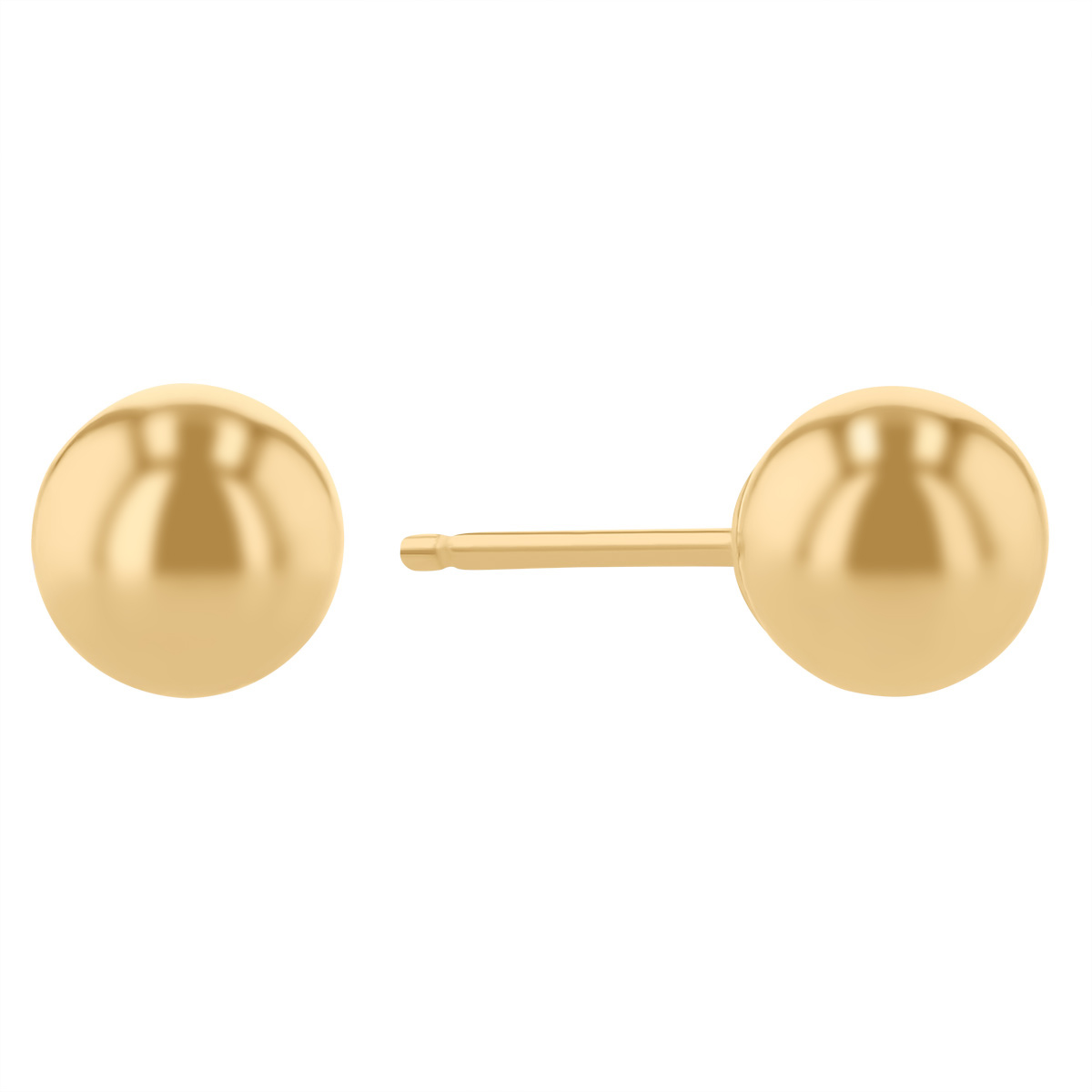 Yellow Gold Ball Stud Earrings, 5 mm