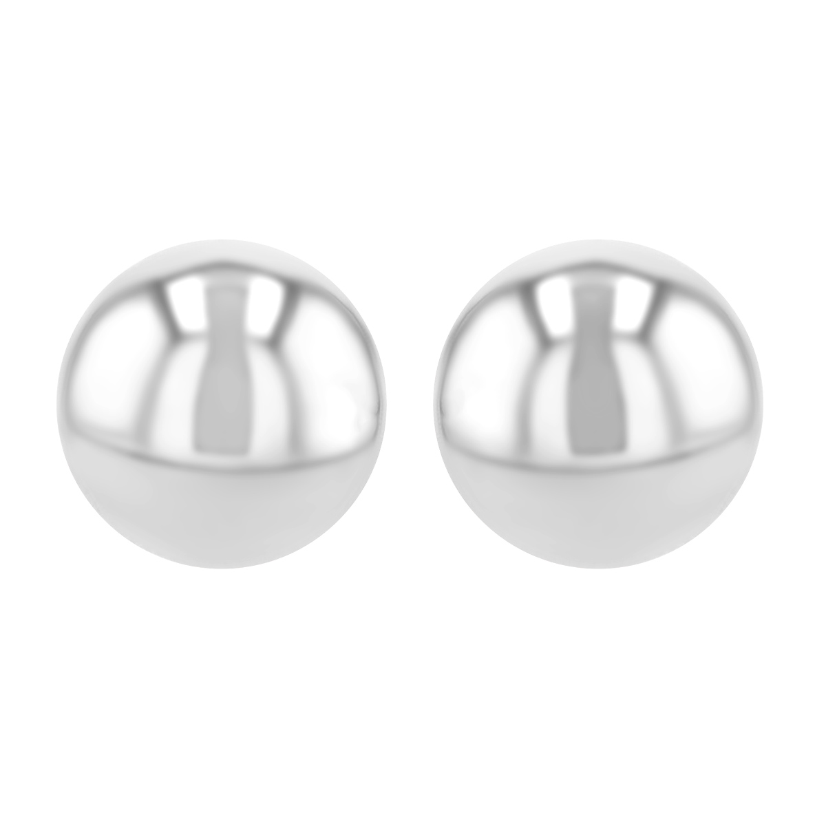 White Gold Ball Stud Earrings, 5 mm