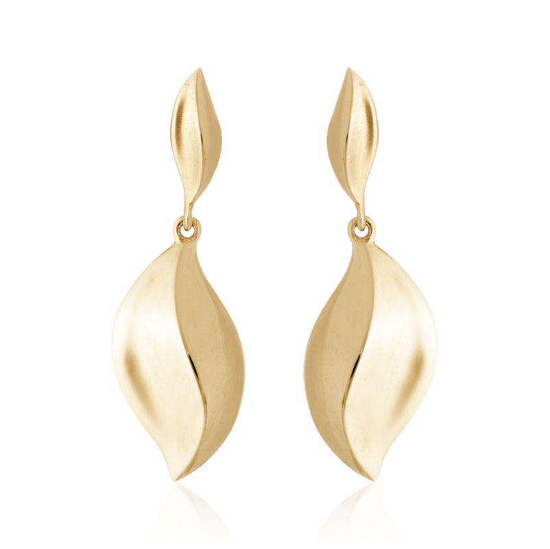 Yellow Gold Solstice Double Drop Post Earrings