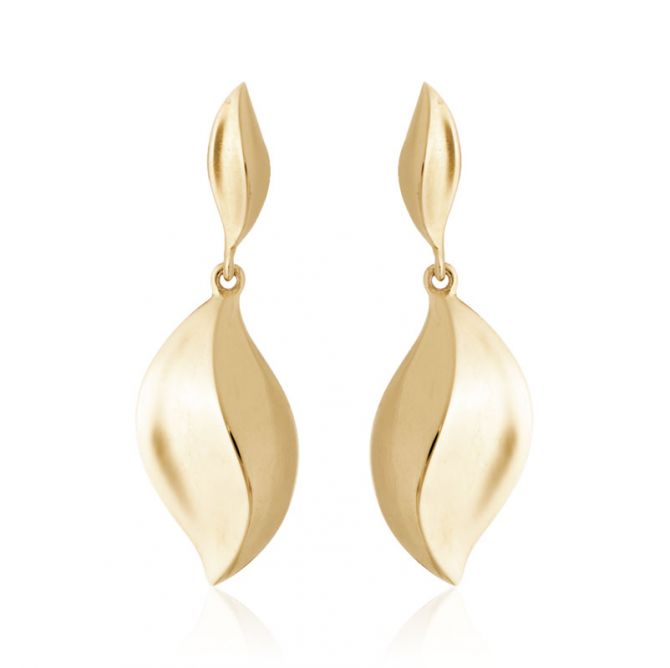Yellow Gold Solstice Double Drop Post Earrings