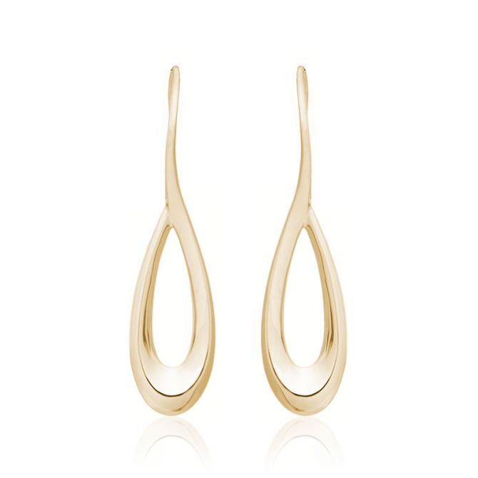 Yellow Gold Long Cypress Drop Earrings