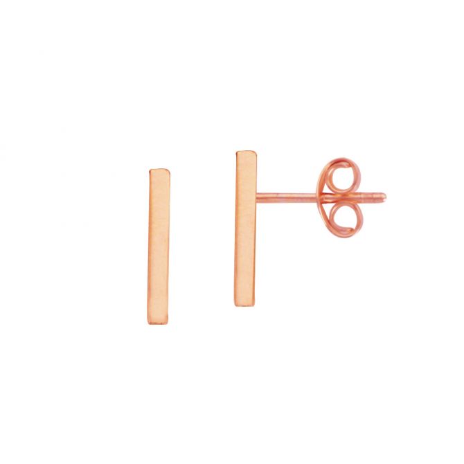 Small Bar Post Earrings in Rose Gold