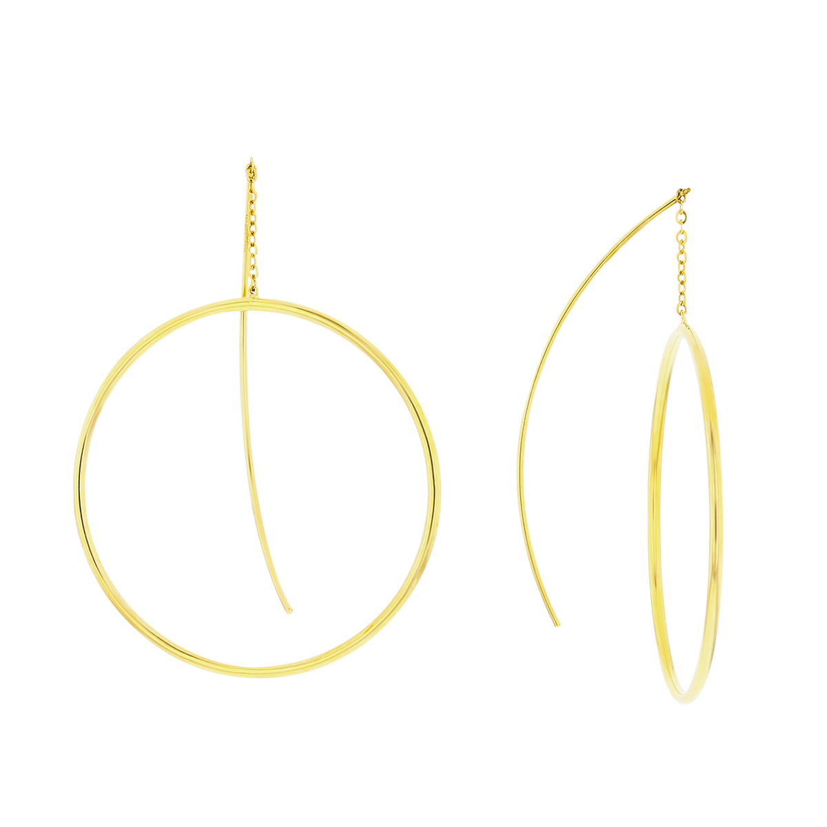 14K Yellow Gold Hoop Threader Earrings Borsheims