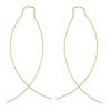 Curved Thin Wire Threader Earrings in Yellow Gold