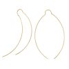 Curved Thin Wire Threader Earrings in Yellow Gold