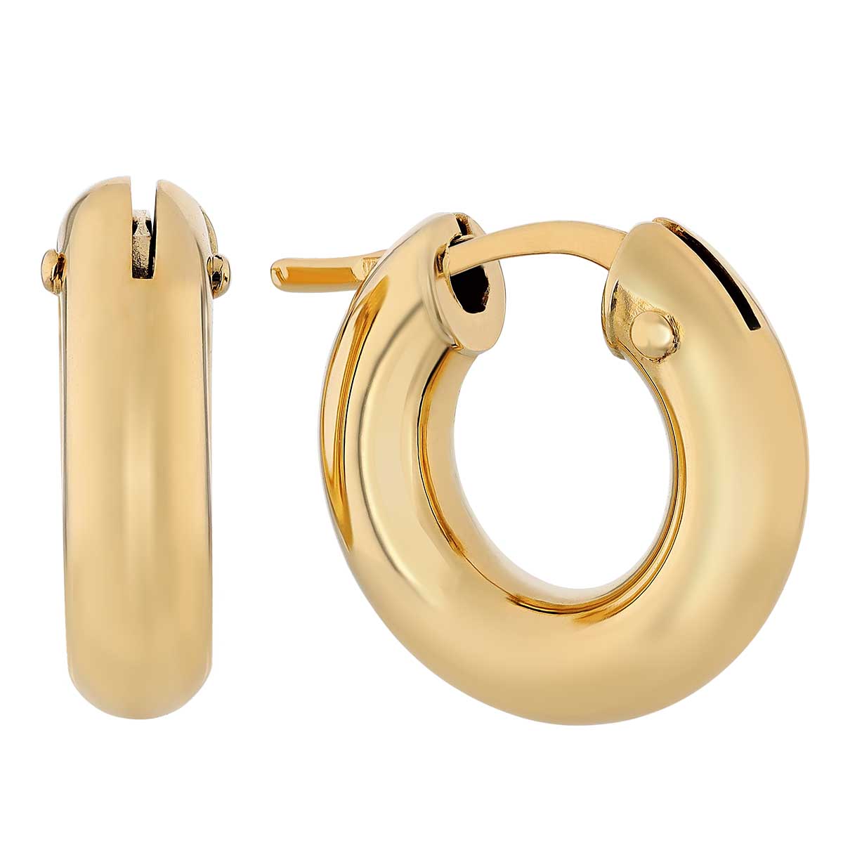 Roberto Coin Perfect Gold Hoops Yellow Gold Small Tube Hoops, 15 mm