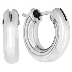 Image for Roberto Coin Perfect White Gold Small Round Hoop Earrings