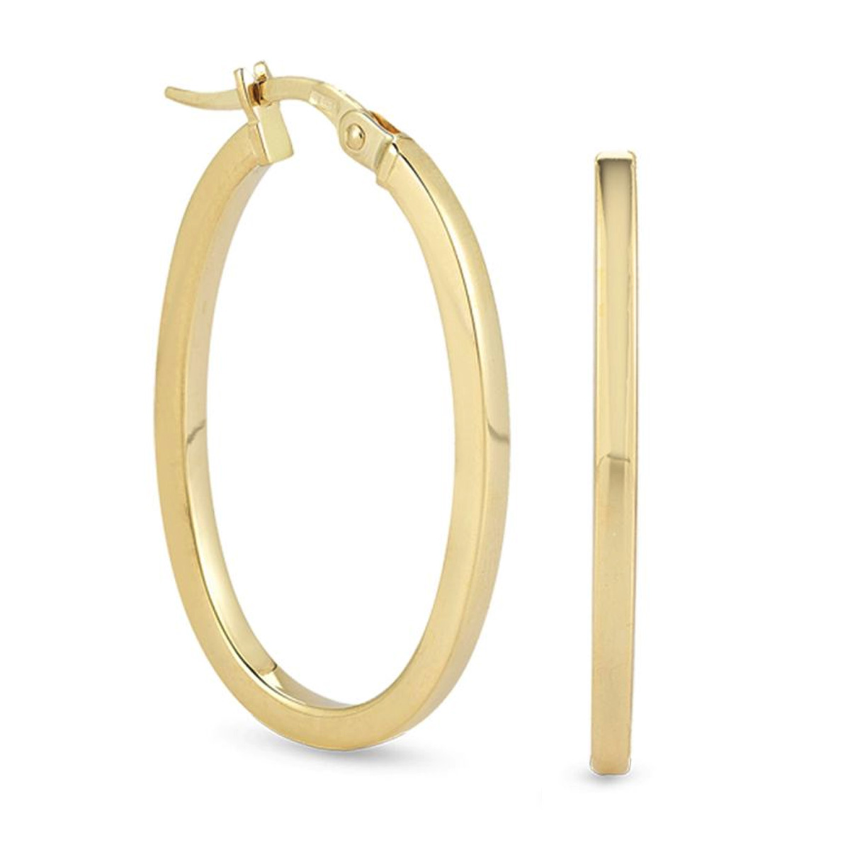 Roberto Coin Perfect Gold Hoops Small Yellow Gold Oval Hoop Earrings, 20x30 mm