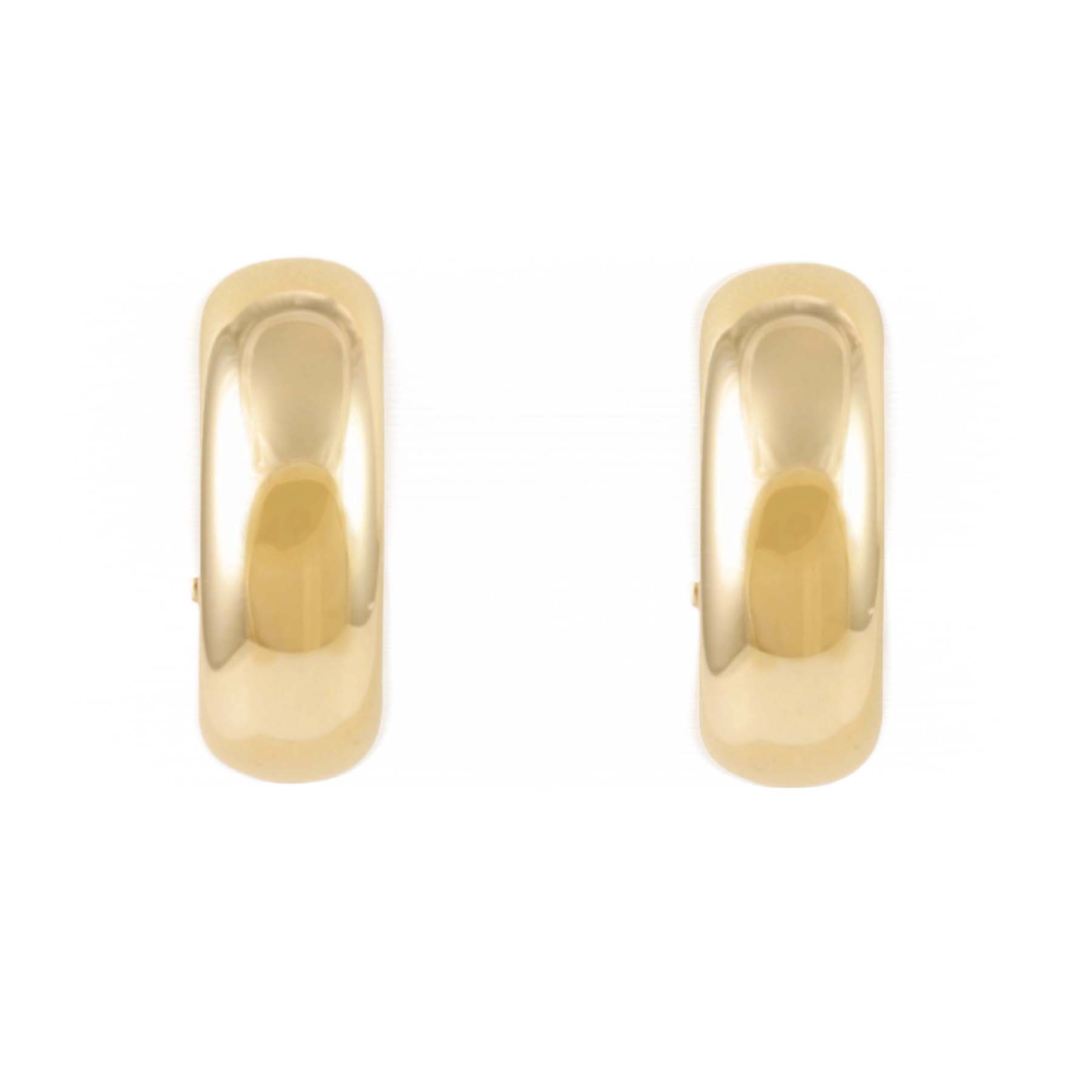 Yellow Gold Clip On Half Hoop Earrings