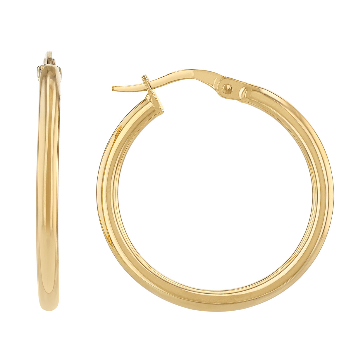 Roberto Coin Perfect Hoops Yellow Gold Tube Hoop Earrings, 25 mm