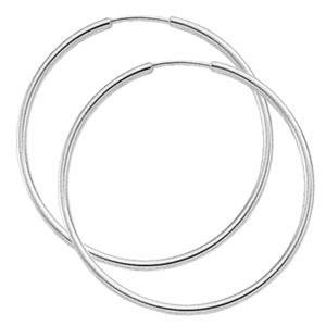 14k White Gold Endless Hoop Earrings 40 Mm 14k White Gold Endless Hoop Earrings 40 Mm