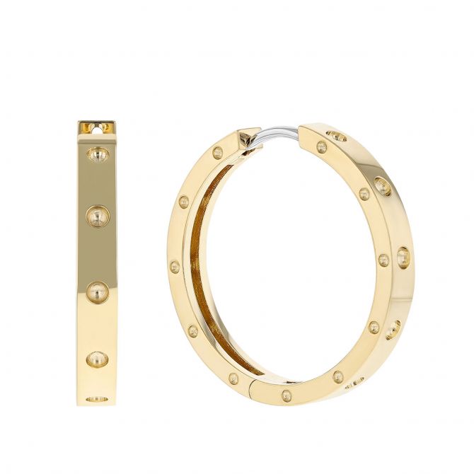 Roberto Coin Symphony Pois Moi Yellow Gold Hoop Earrings, 24mm