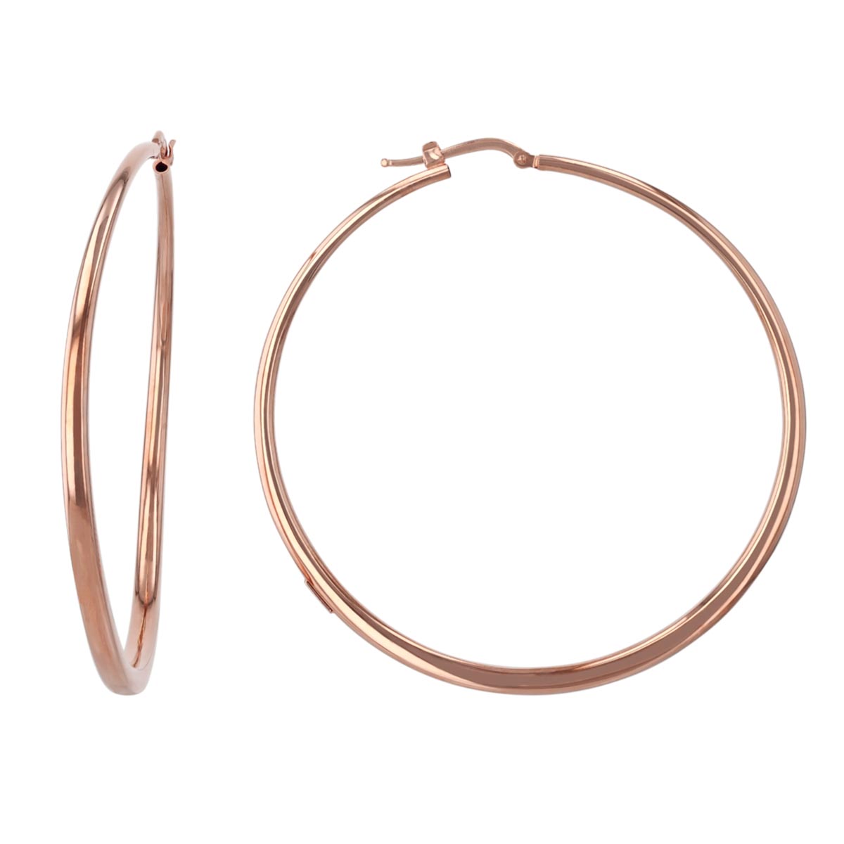 Roberto Coin Rose Gold XL Curved Graduated Hoop Earrings, 60 mm