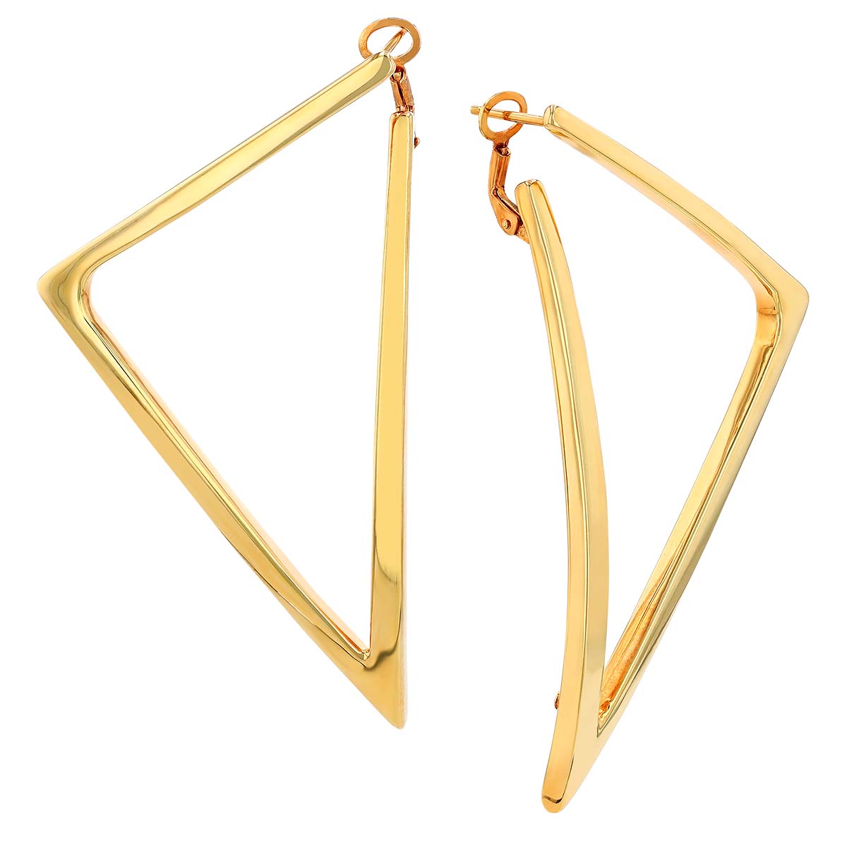 Roberto Coin 18K Yellow Gold Triangle Bold Gold Hoop Earrings