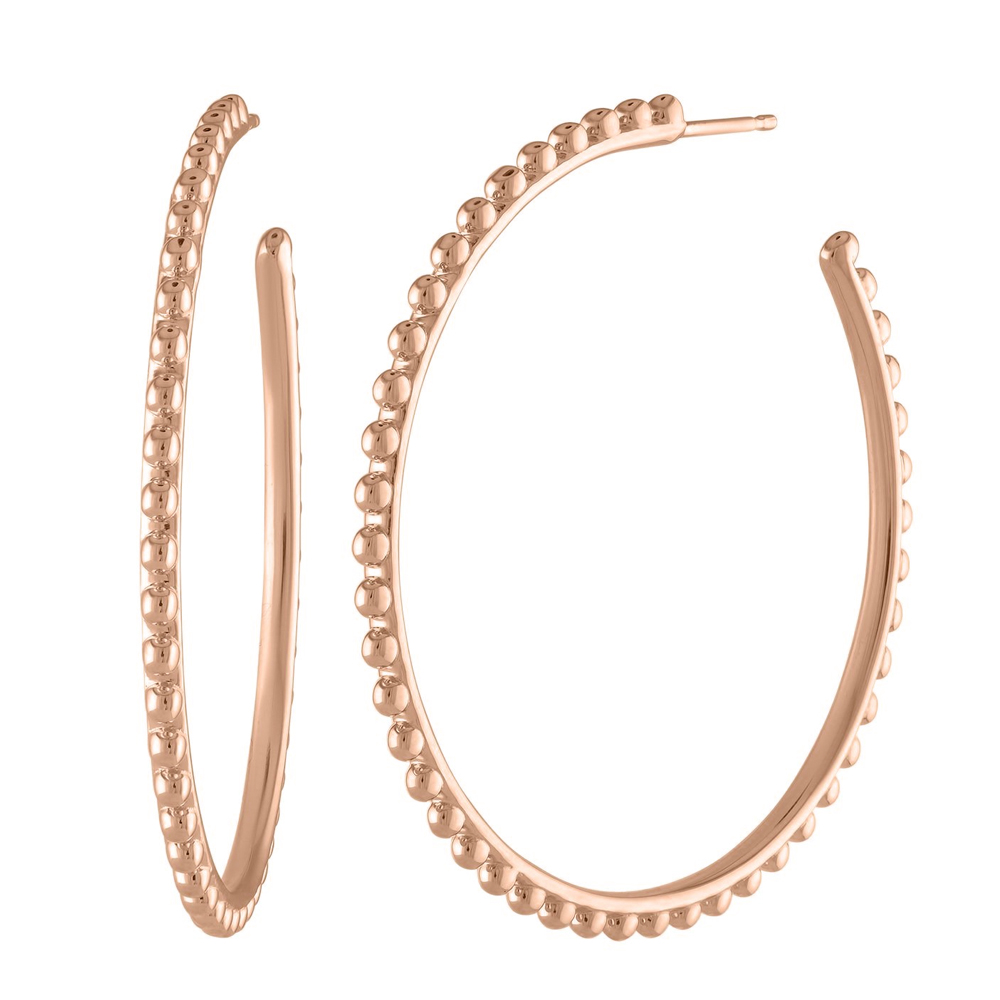 My Story Stevi Rose Gold Beaded Hoop Earrings