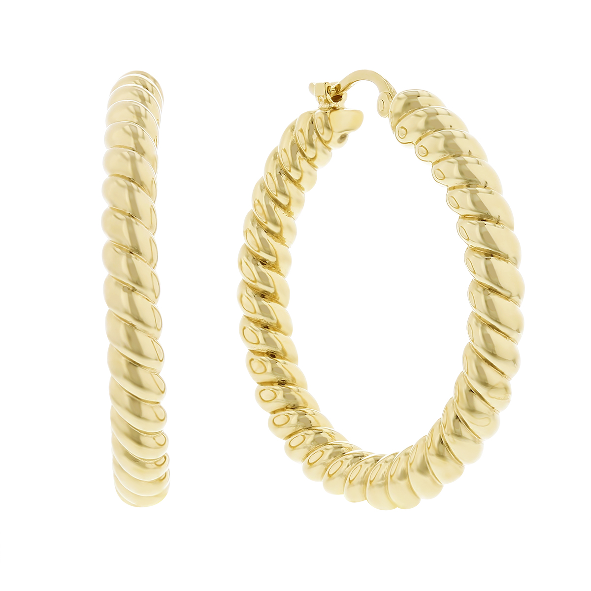 14K Yellow Gold Large Twisted Hoop Earrings | Borsheims