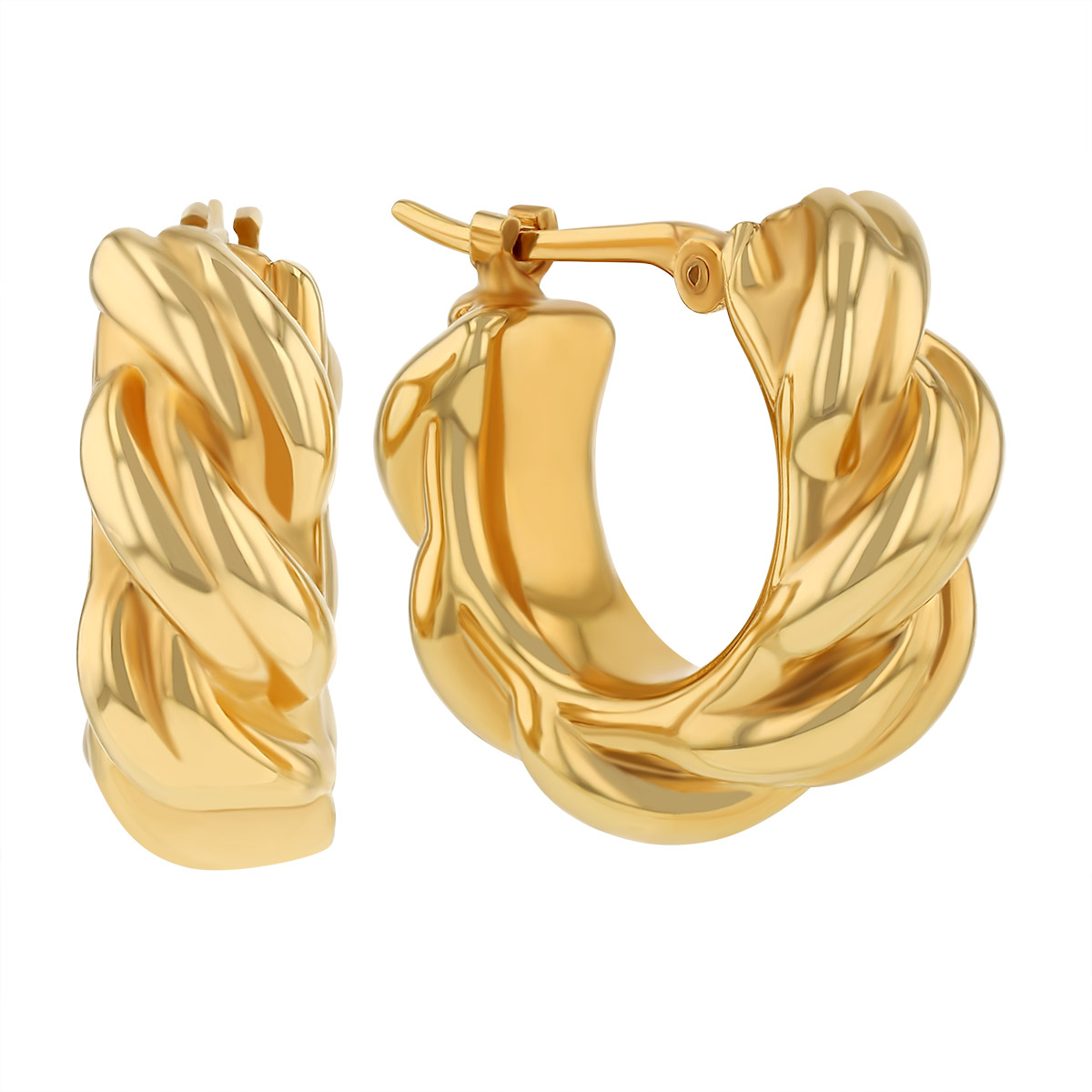Yellow Gold Twisted Huggie Hoop Earrings Borsheims