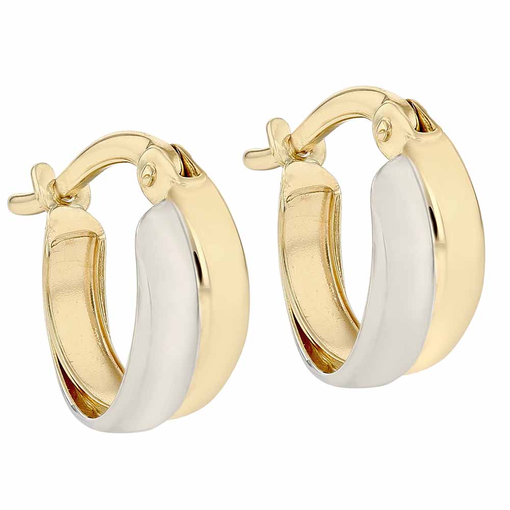 Two Tone Baby Hoop Twist Earrings Borsheims