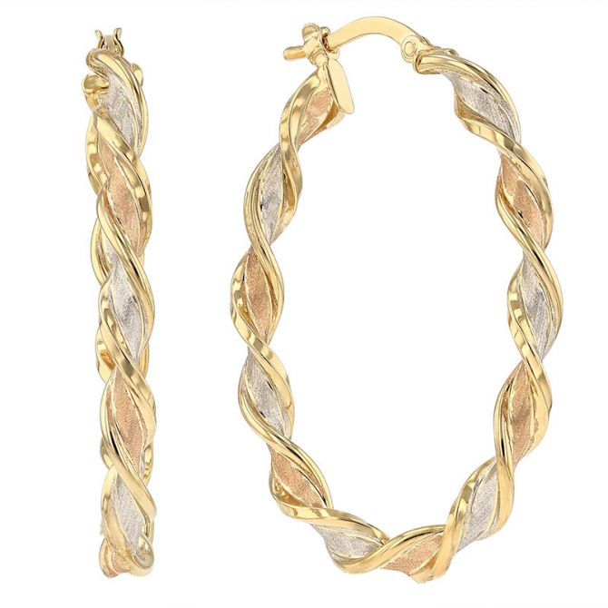 Hoop Earrings in Yellow, Rose or White Gold