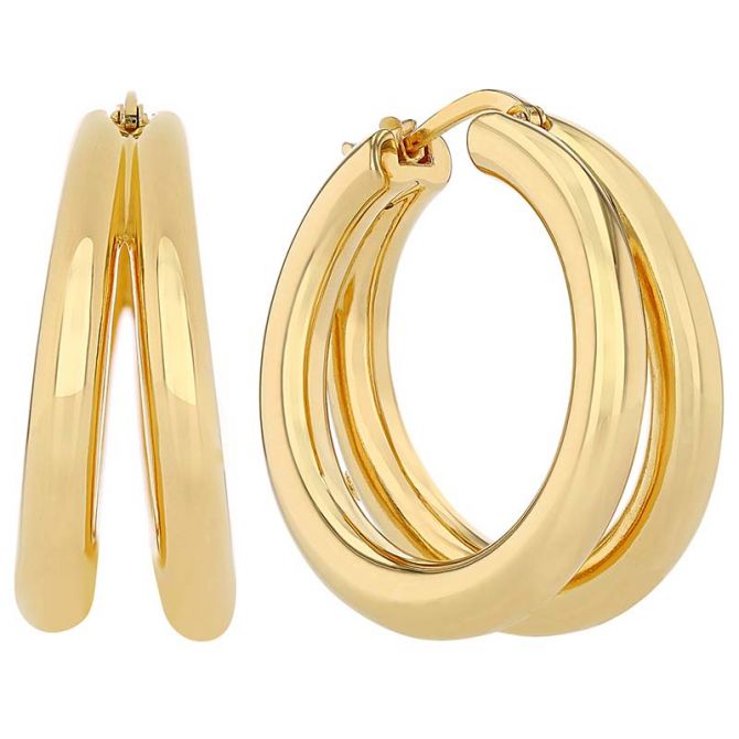 ROBERTO COIN 18K Yellow Gold Diamond Small Baby Hoop Earrings 911900 |  FASHIONPHILE