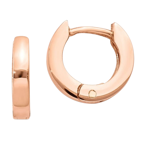 Rose Gold Hinged Huggie Hoop Earrings