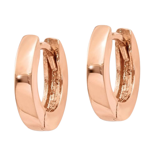 Rose Gold Hinged Huggie Hoop Earrings