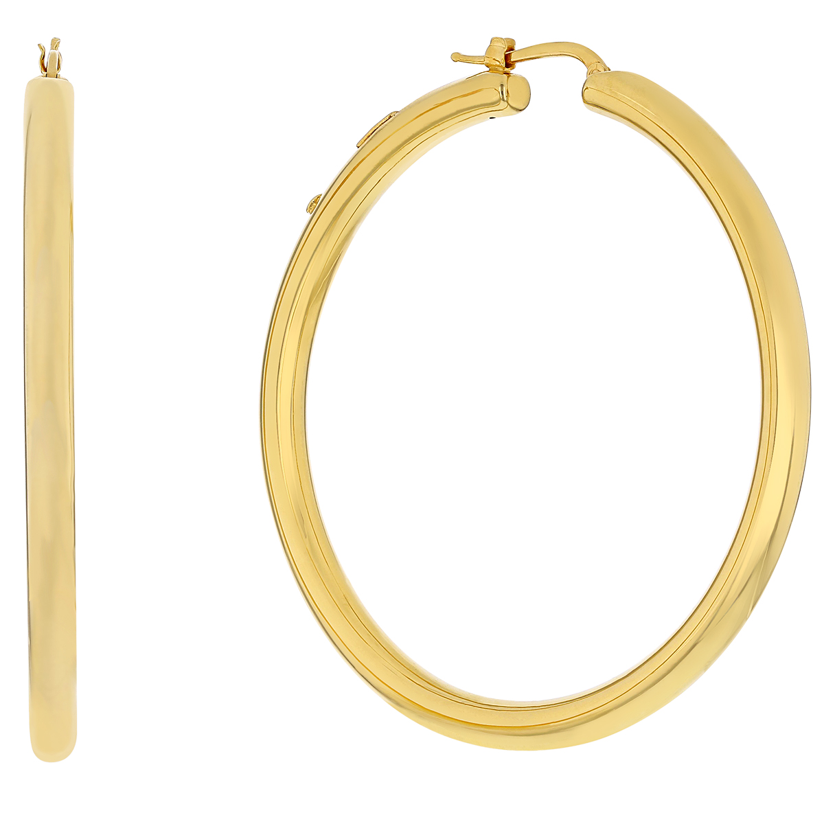 Roberto Coin Oro Classic Large Yellow Gold Hoop Earrings with Snap ...