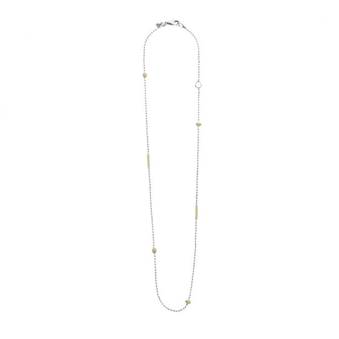 LAGOS Sterling Silver & 18K Yellow Gold Caviar Icon Station Beaded